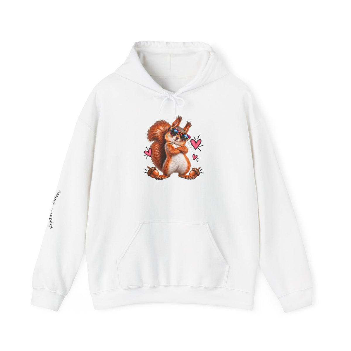 Cute Squirrel Graphic Sweatshirt with Pink Hearts