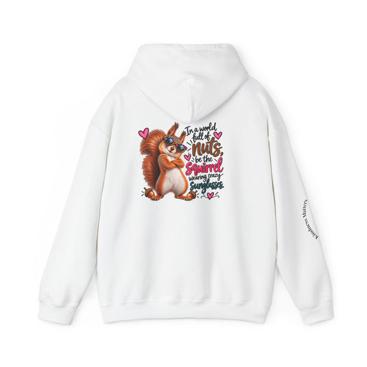 Cute Squirrel Graphic Sweatshirt with Pink Hearts
